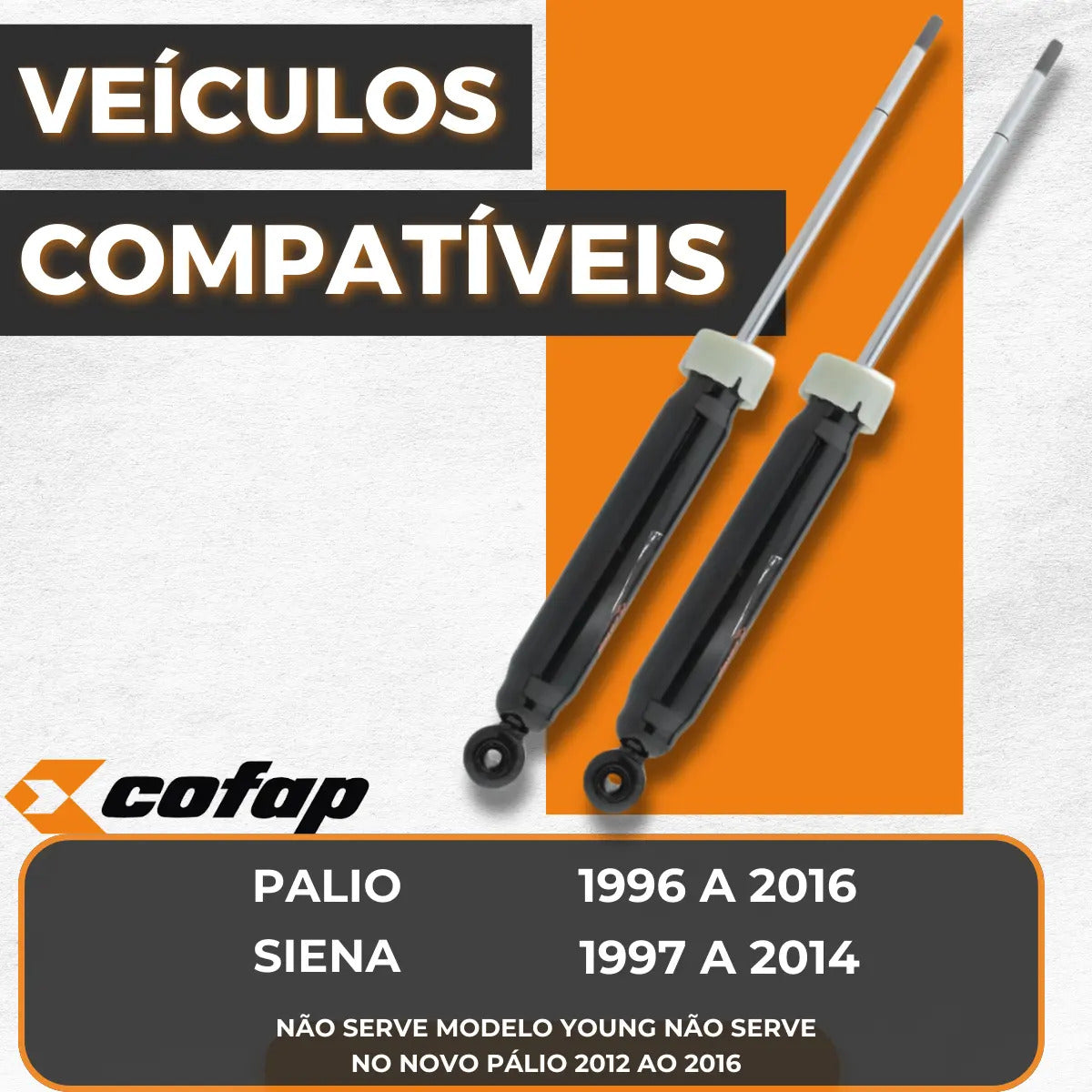 Par Amortecedor Traseiro Palio 1999 A 2015 Original Cofap
