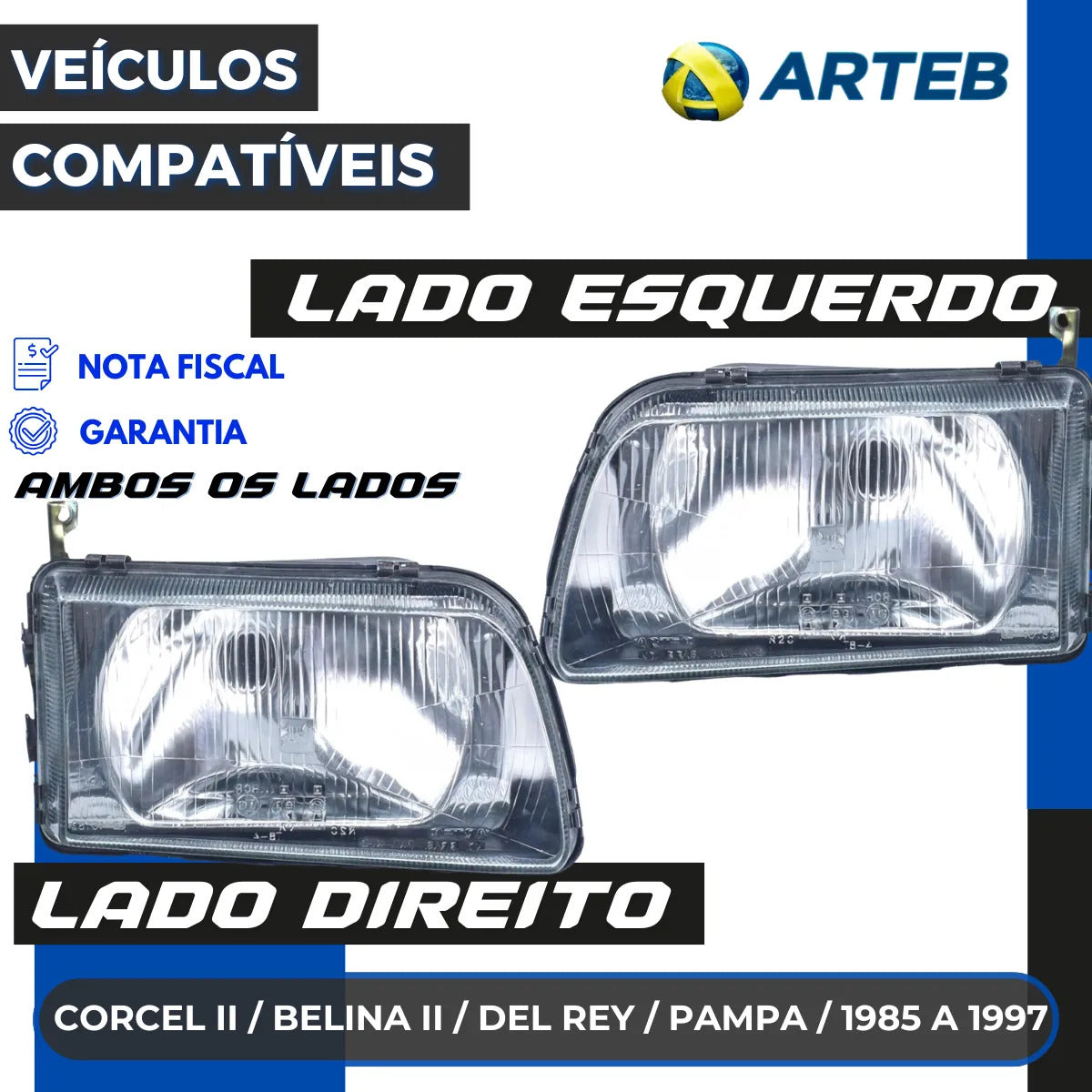Farol Ford Belina 2 Corcel 2 Del Rey Pampa 1988 A 1995 Arteb