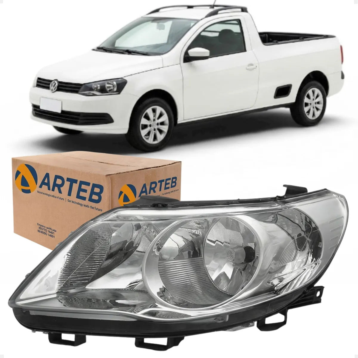 Farol Saveiro G5 2009 A 2012 Foco Duplo Defletor Malha Arteb