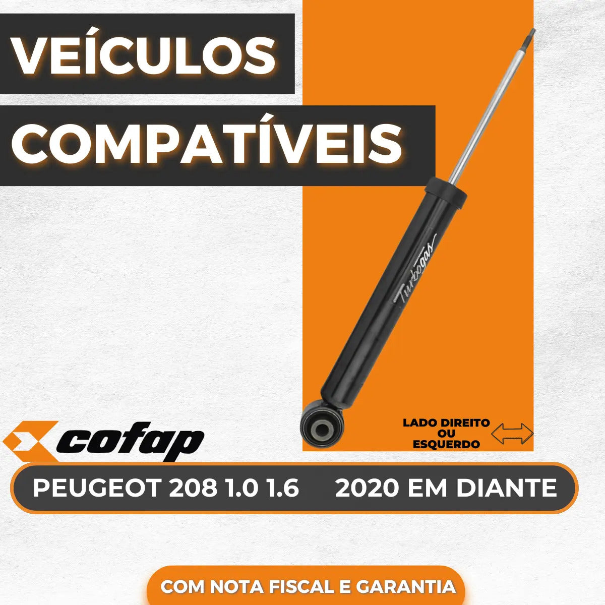 Amortecedor Traseiro Original Cofap 208 2020 Até 2024