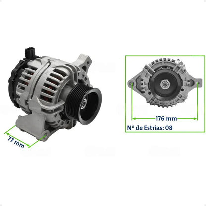 Alternador F250 F350 F12000 F14000 1998 A 2006 12v90a 8pk