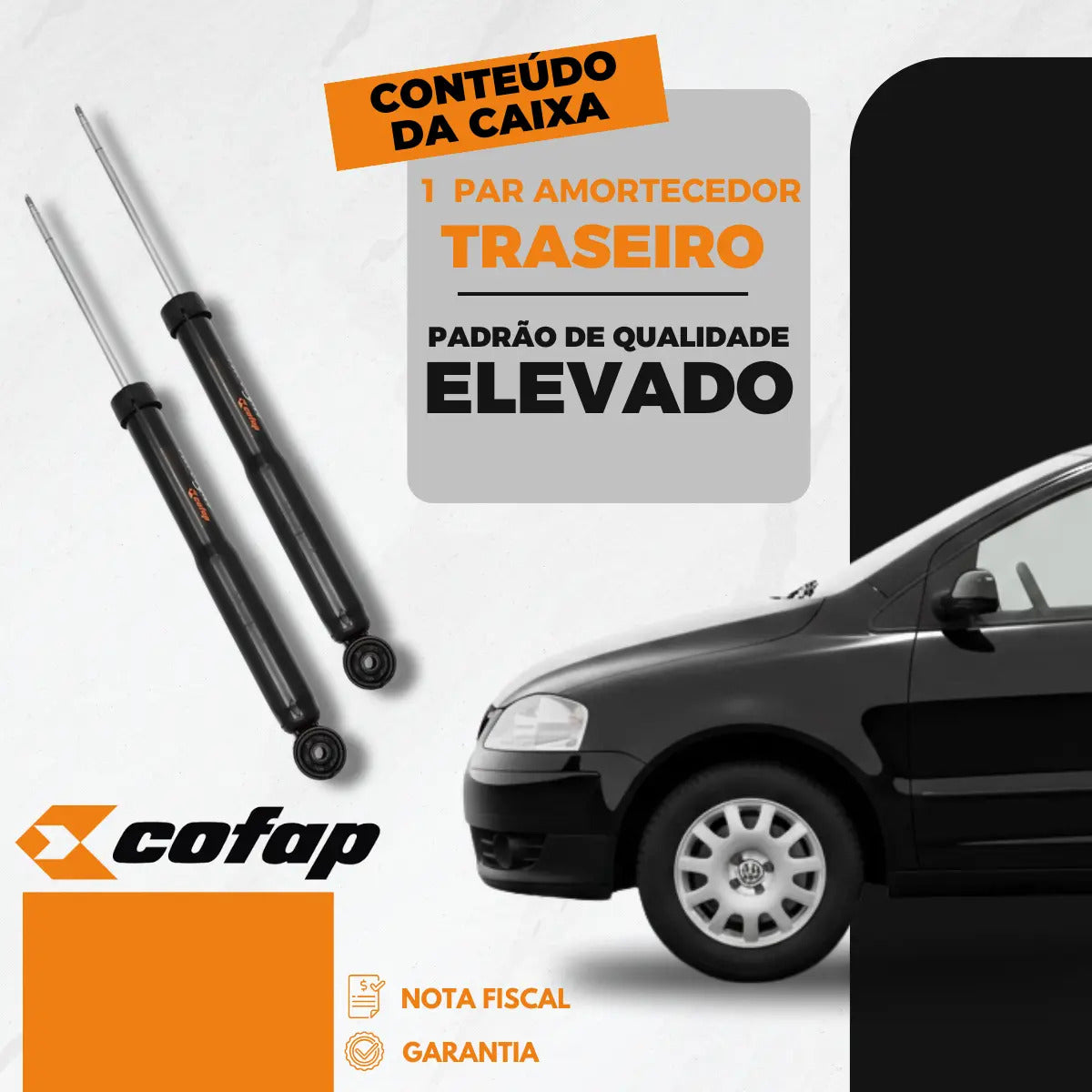 Par Amortecedor Traseiro Original Cofap Polo 2002 A 2014