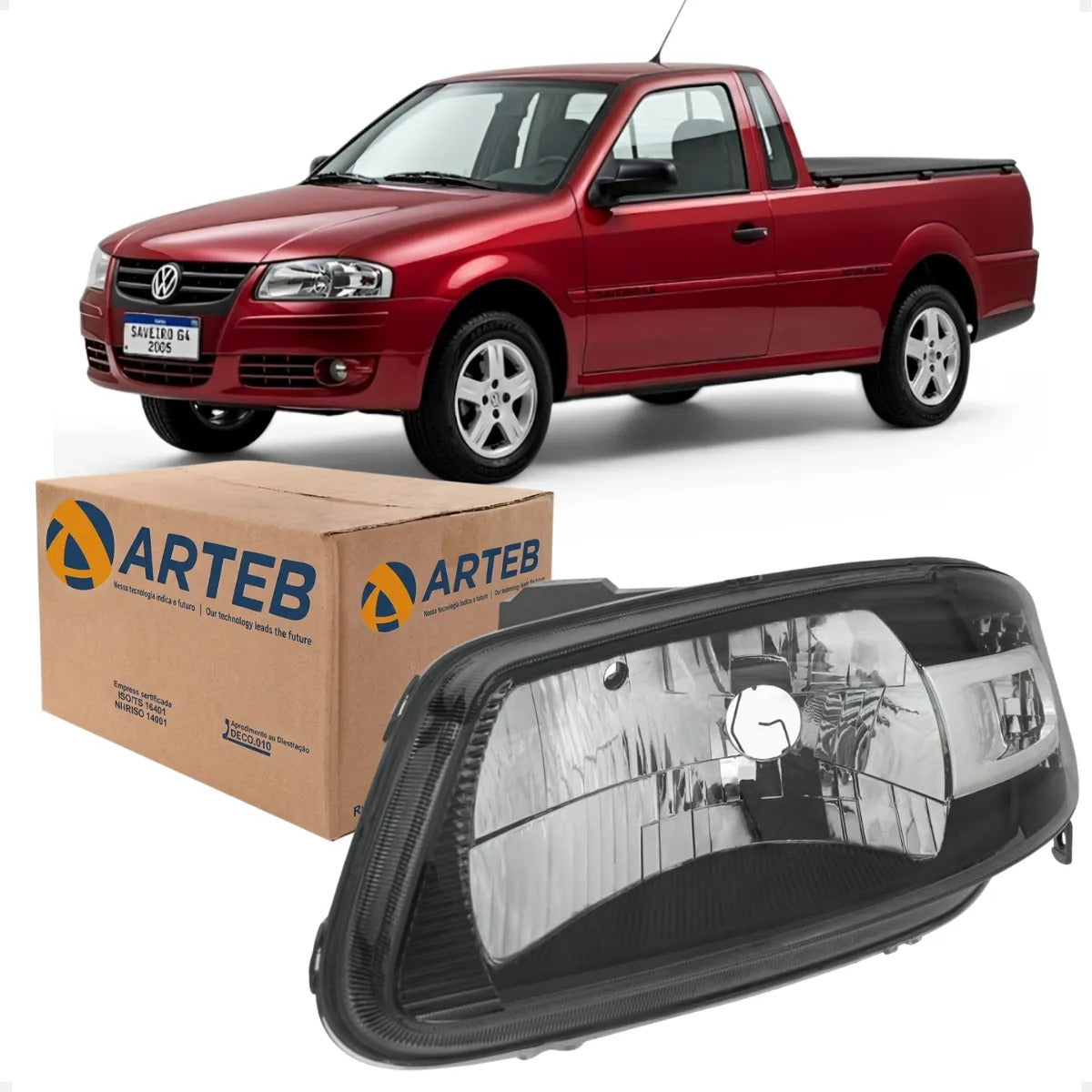 Farol Gol Parati Saveiro G4 2005 A 2014 Máscara Negra Arteb