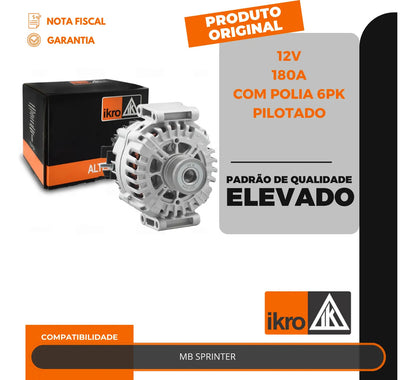 Alternador Sprinter 180a 12v Com Polia 6pk Pilotado