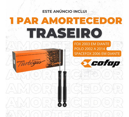 Par Amortecedor Traseiro Polo 2002 A 2014 Cofap