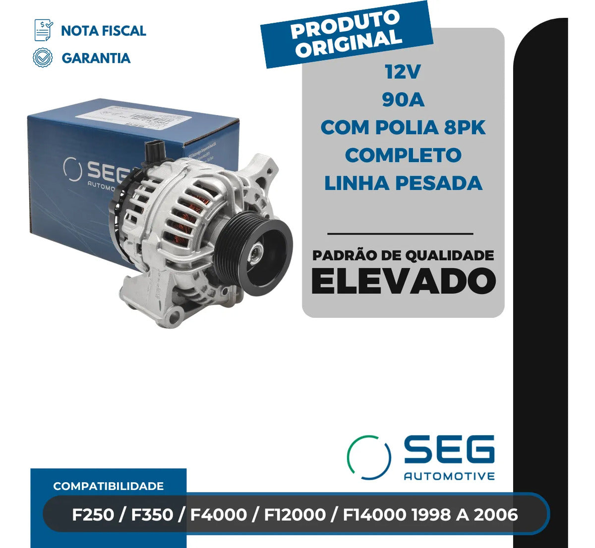 Alternador Ford F250 F350 F4000 12v 90a 1998 A 2006