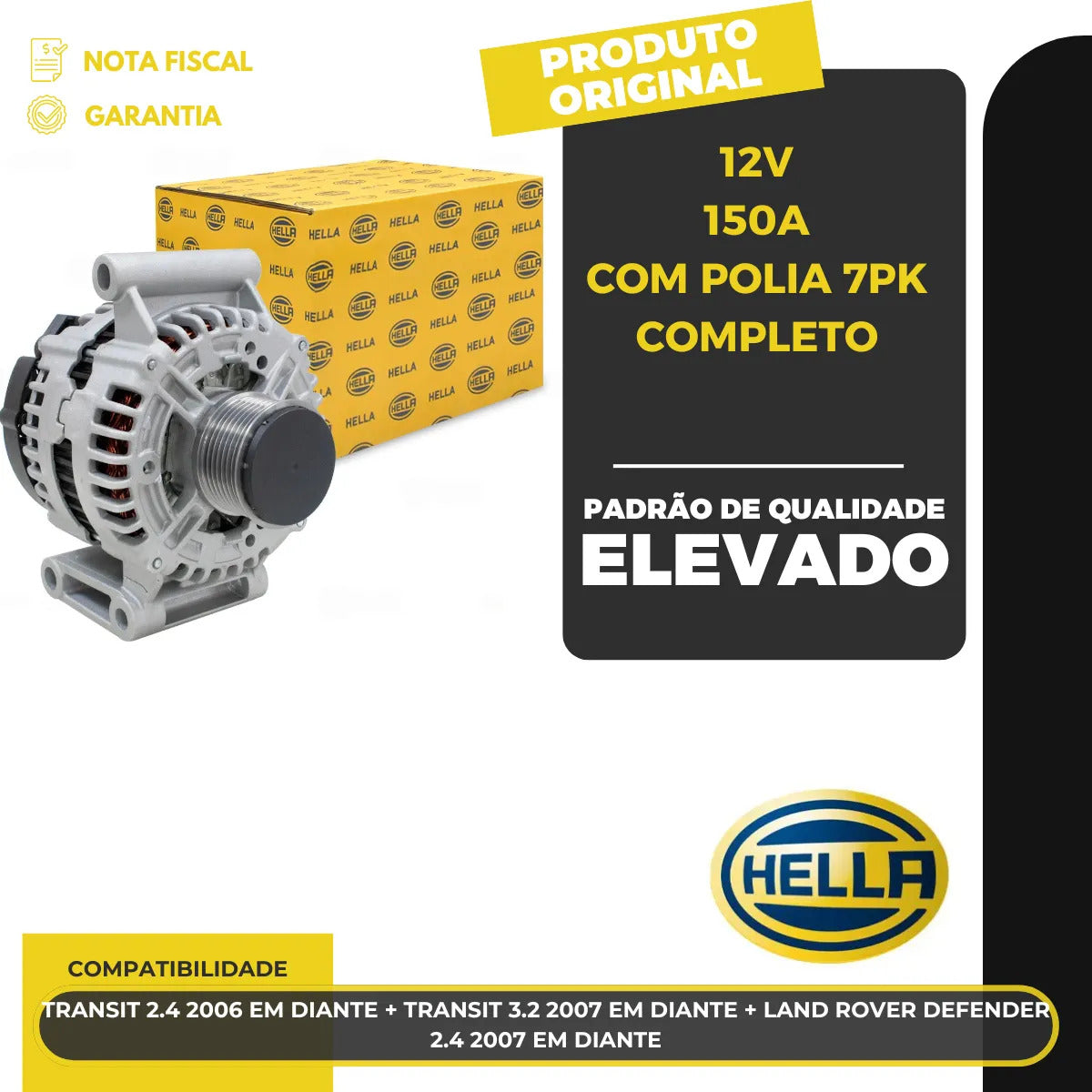 Alternador Transit 2.4 3.2 Defender 2.4 2006 Em Diante