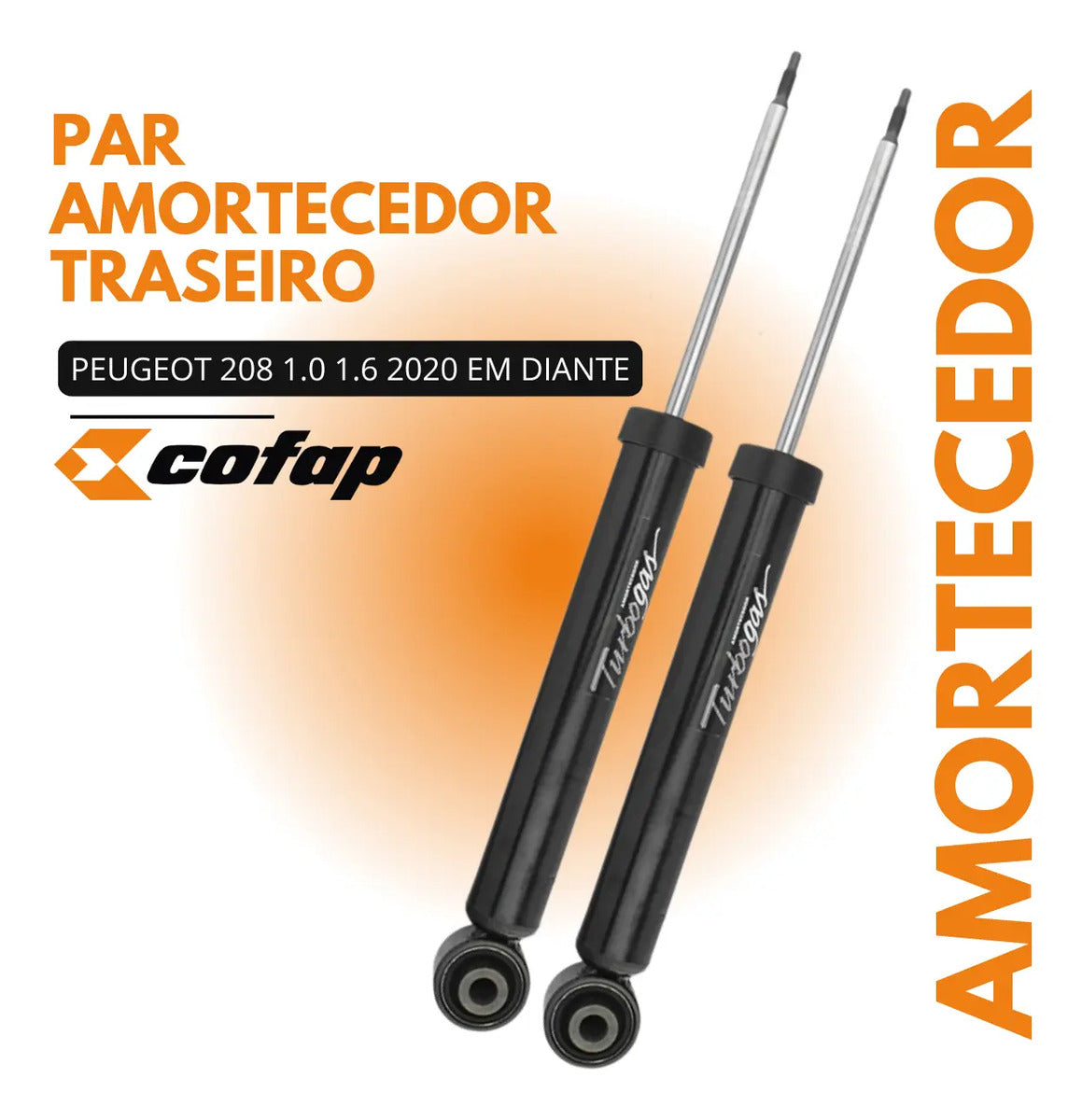 Par Amortecedor Traseiro Original Cofap 208 2020 Até 2024