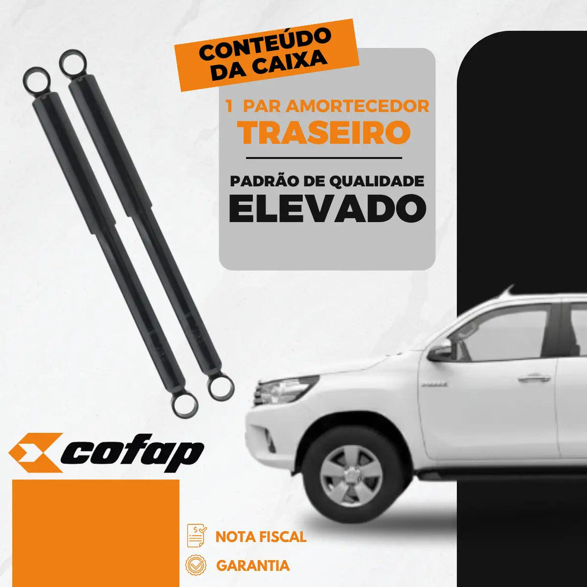 Par Amortecedor Traseiro Cofap Turbogás Toyota Hilux Picape