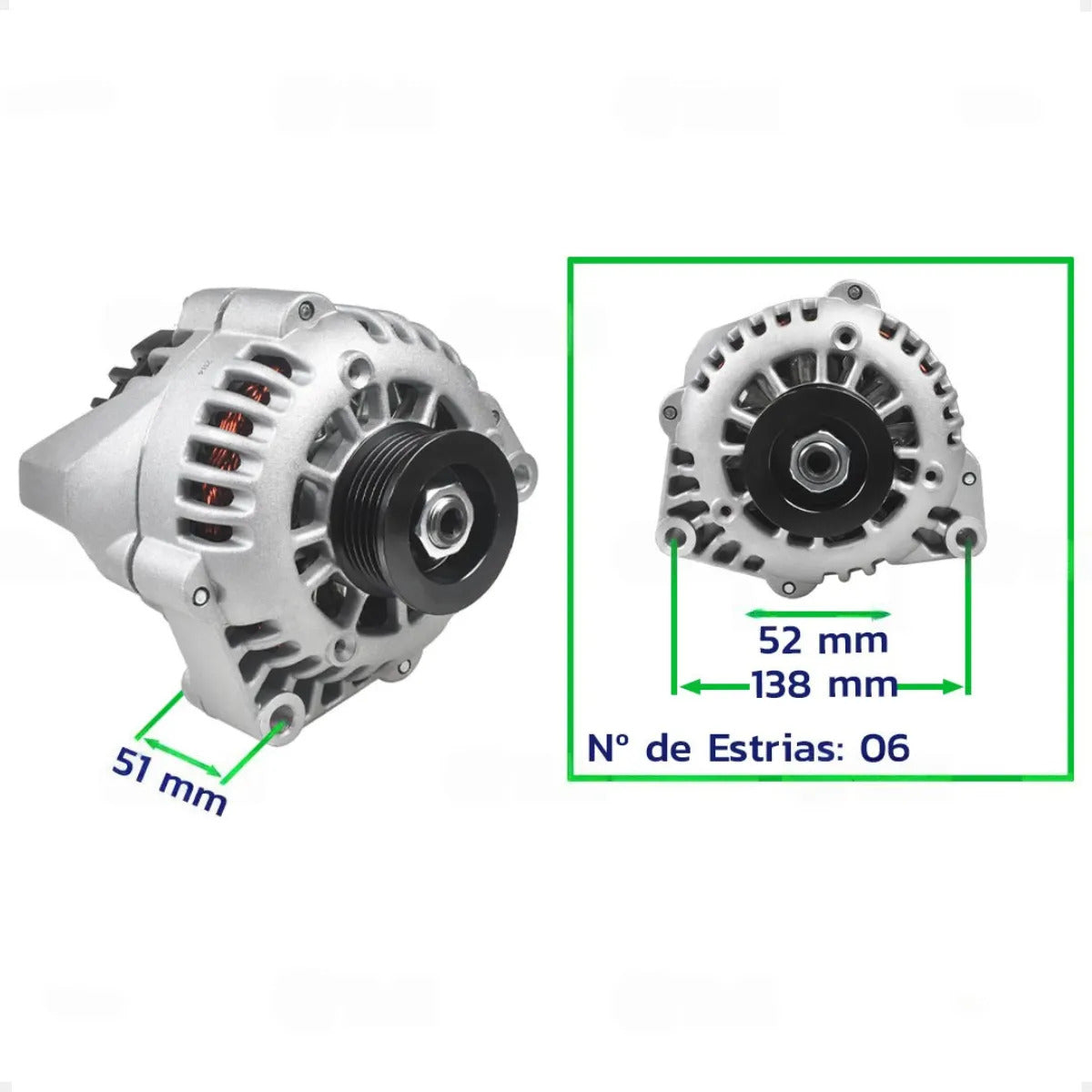 Alternador S10 Blazer 4.3 V6 Vortec 1996 A 2002 12v 105a 6pk