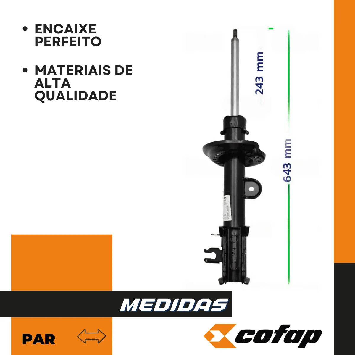 Par Amortecedor Dianteiro Toro 2.0 Flex/diesel Cofap