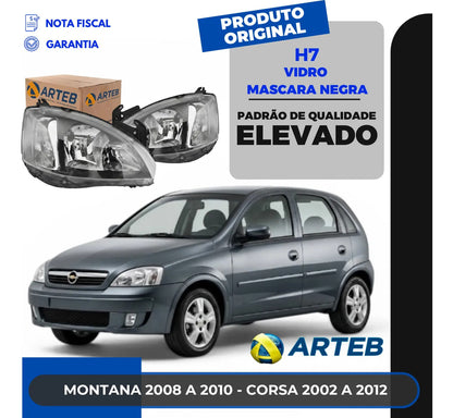 Farol Mascara Negra Corsa 2002 A 2012 Pisca Liso Arteb
