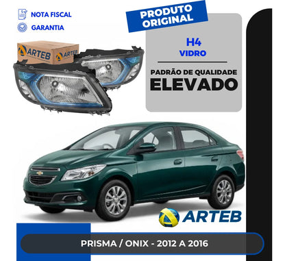 Farol Gm Onix Prisma 2012 13 14 15 2016 Máscara Azul Arteb