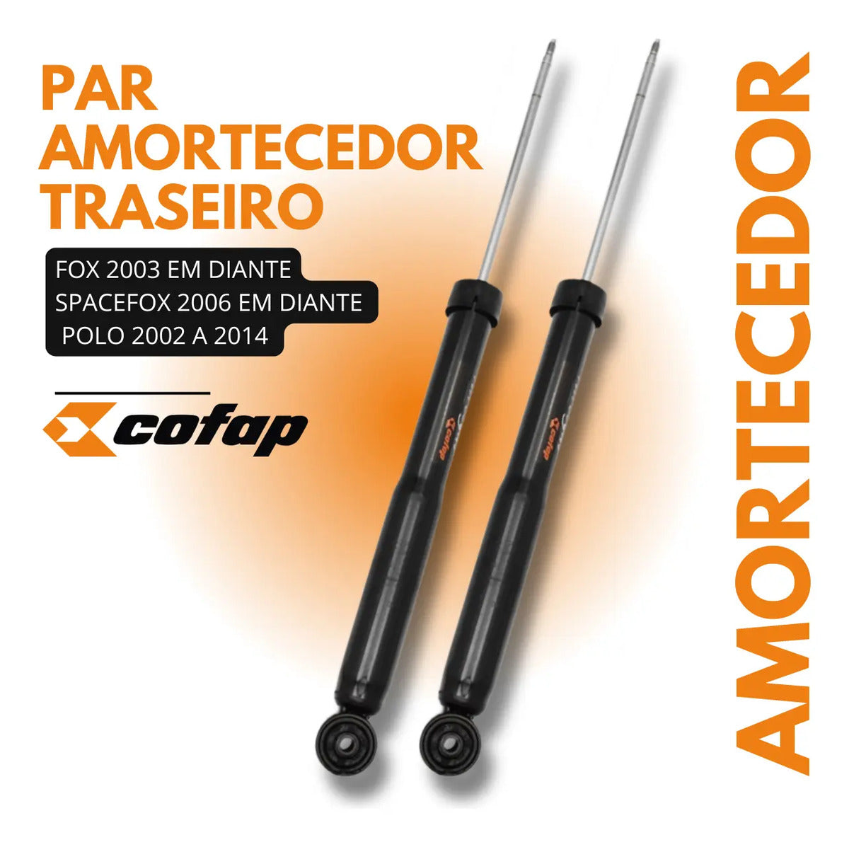 Par Amortecedor Traseiro Original Cofap Fox 2003 Em Diante
