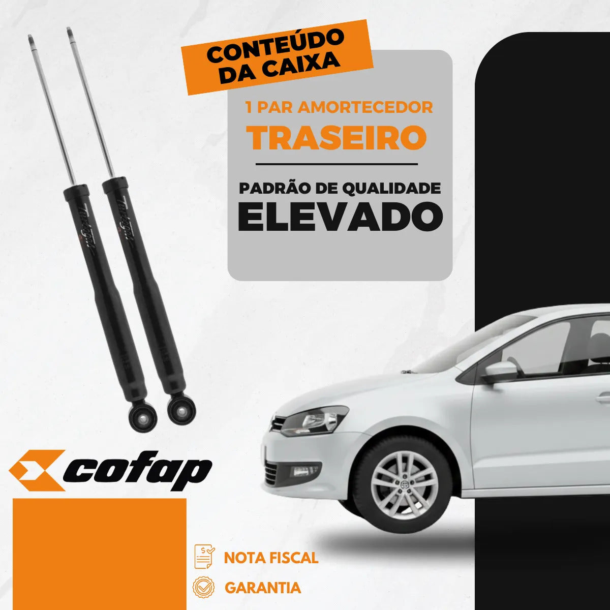 Par Amortecedor Traseiro Polo 2002 A 2014 Cofap