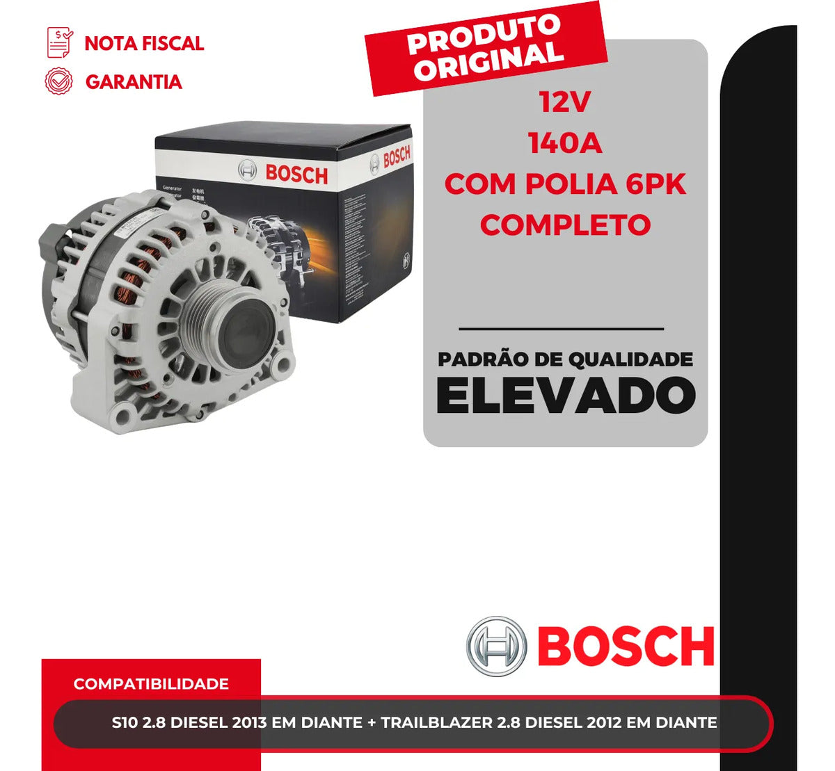 Alternador Para S10 Trailblazer 2.8 Diesel 2013 140a