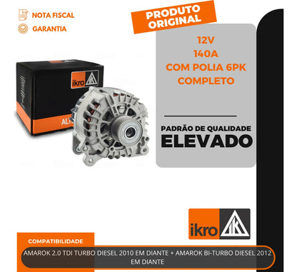 Alternador Amarok 2.0 Tdi Diesel 140a 12v Com Polia 6pk