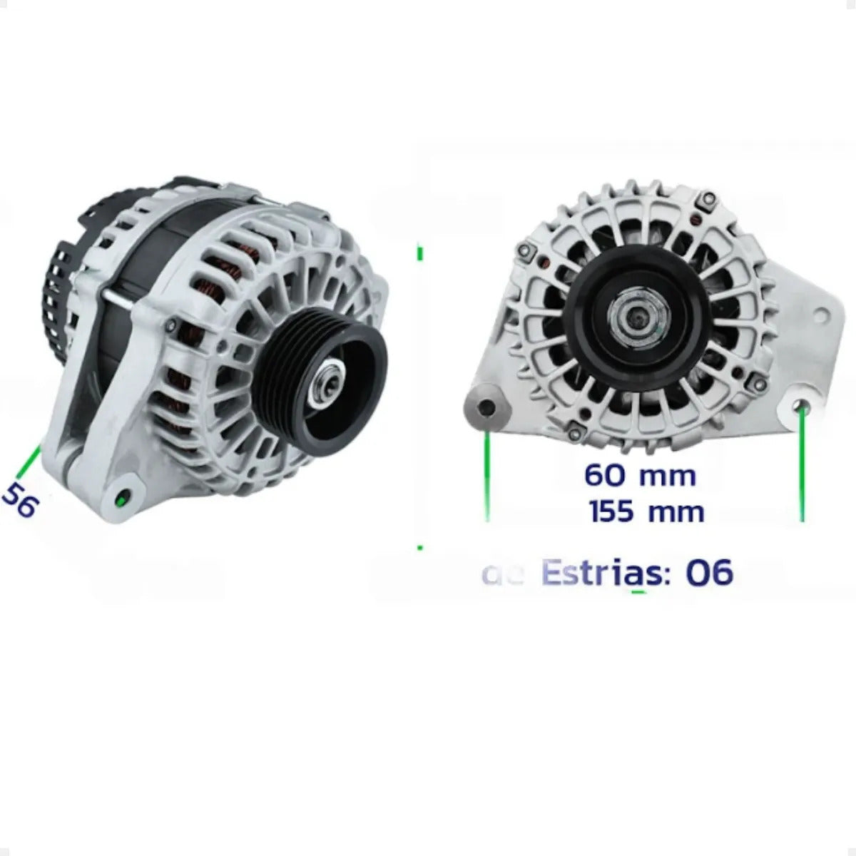 Alternador Chery Cielo 1.6 Tiggo 2.0  12v 90acom Polia 6pk