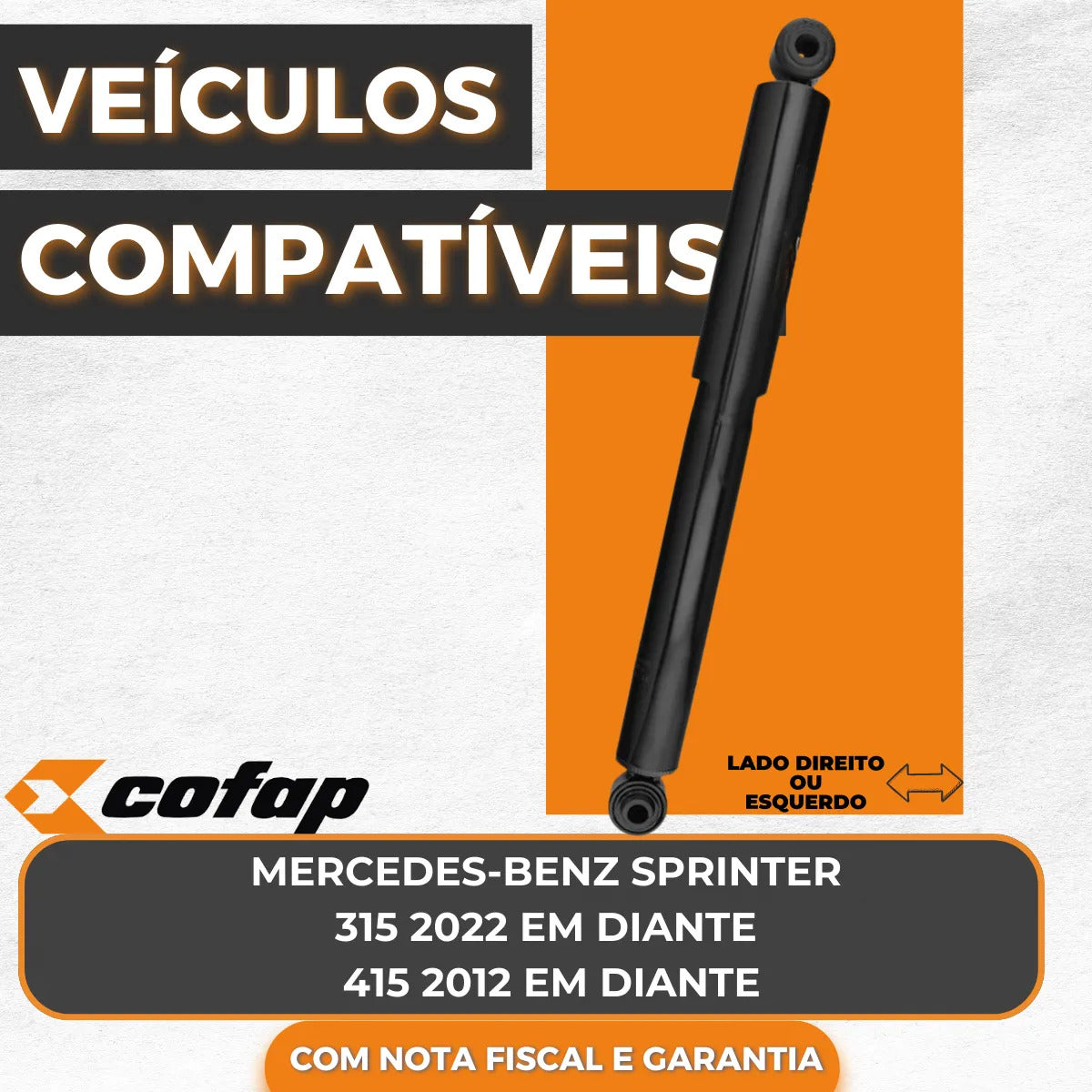 Amortecedor Traseiro Mercedes Sprinter 415 2012/... Cofap