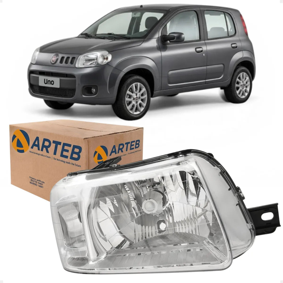 Farol Fiat Uno 2004 05 06 07 08 09 2010 2011 2012 2013 Arteb