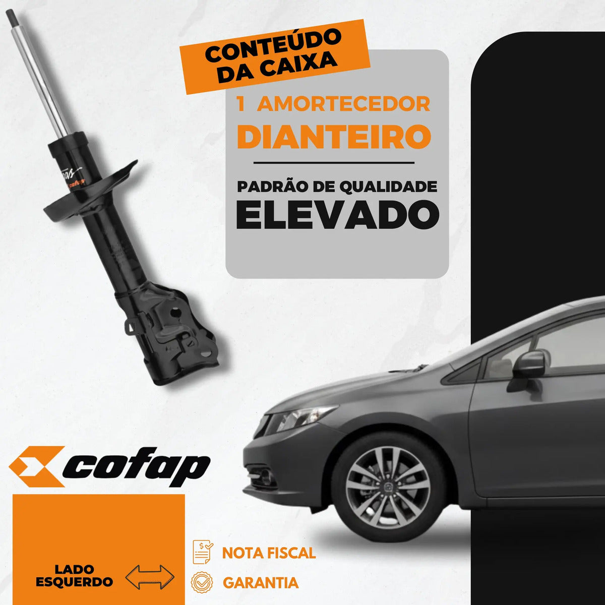 Amortecedor Dianteiro Esquerdo 1.8 Civic 11 16 Cofap Gp33218