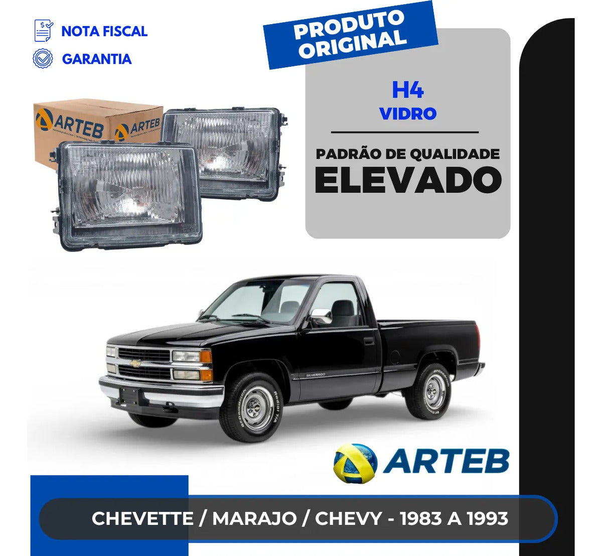 Farol Vidro Chevy 500 1991 A 1995 Marajo Chevette Arteb