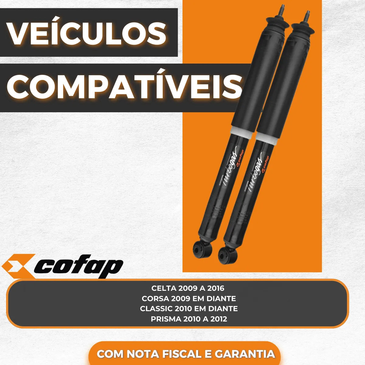 Par Amortecedor Traseiro Prisma 2010 A 2012 Gb48075 Cofap