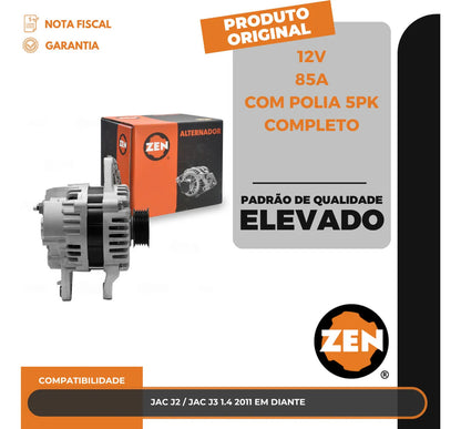 Alternador Jac J2 / Jac J3 1.4 2011 Em Diante 12v85a 5pk
