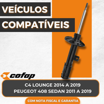 Amortecedor Dianteiro Esquerdo 408 Sedan 2011 A 2019 - Cofap