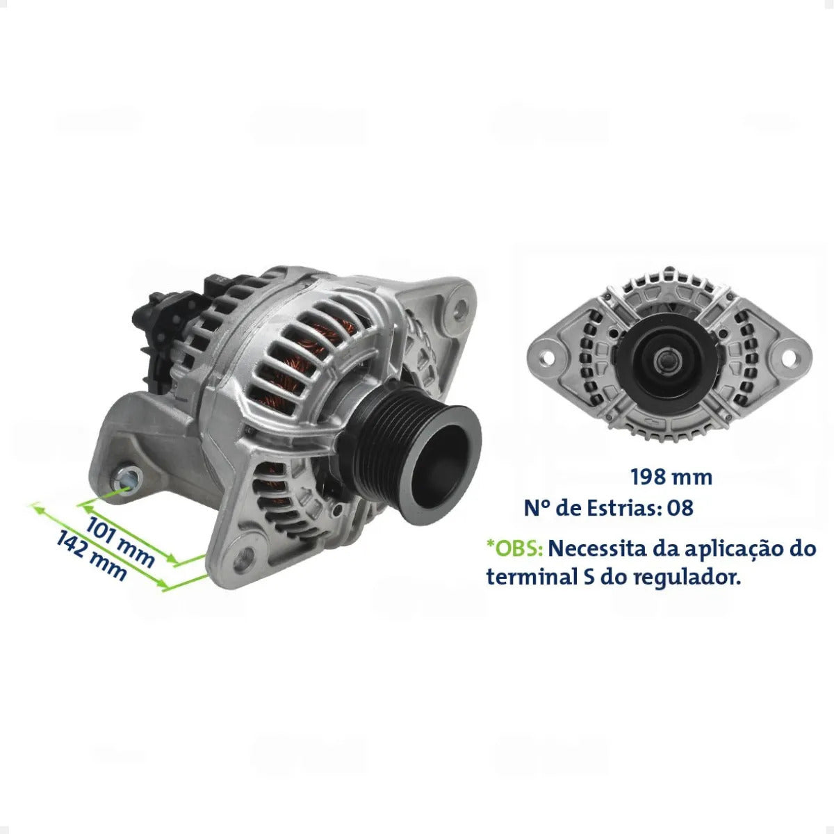 Alternador Caminhão Ônibus Volvo 24v 80a 8pk Com Polia 8pk
