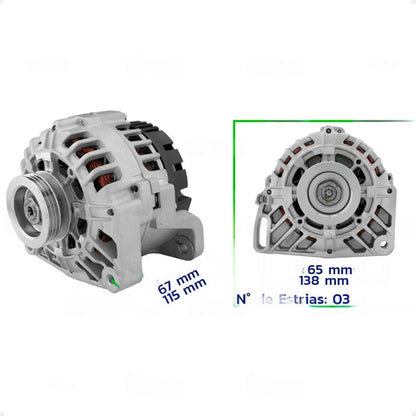 Alternador Sandero/ Logan 12v 90a Com Polia 3pk Completo