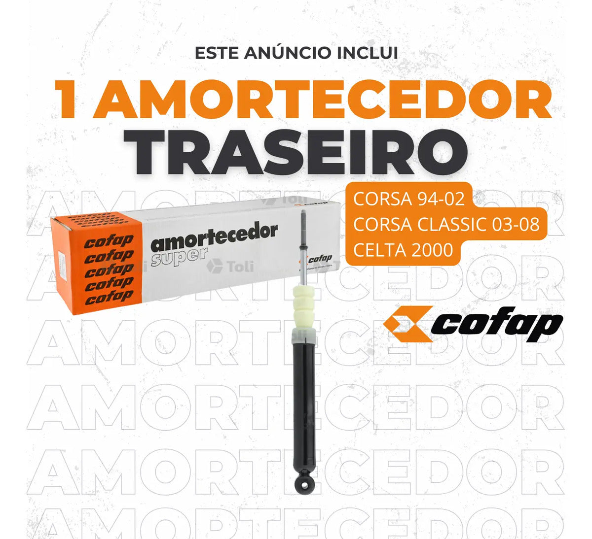 Amortecedor Traseiro Gm Corsa Celta Classic Prisma Cofap