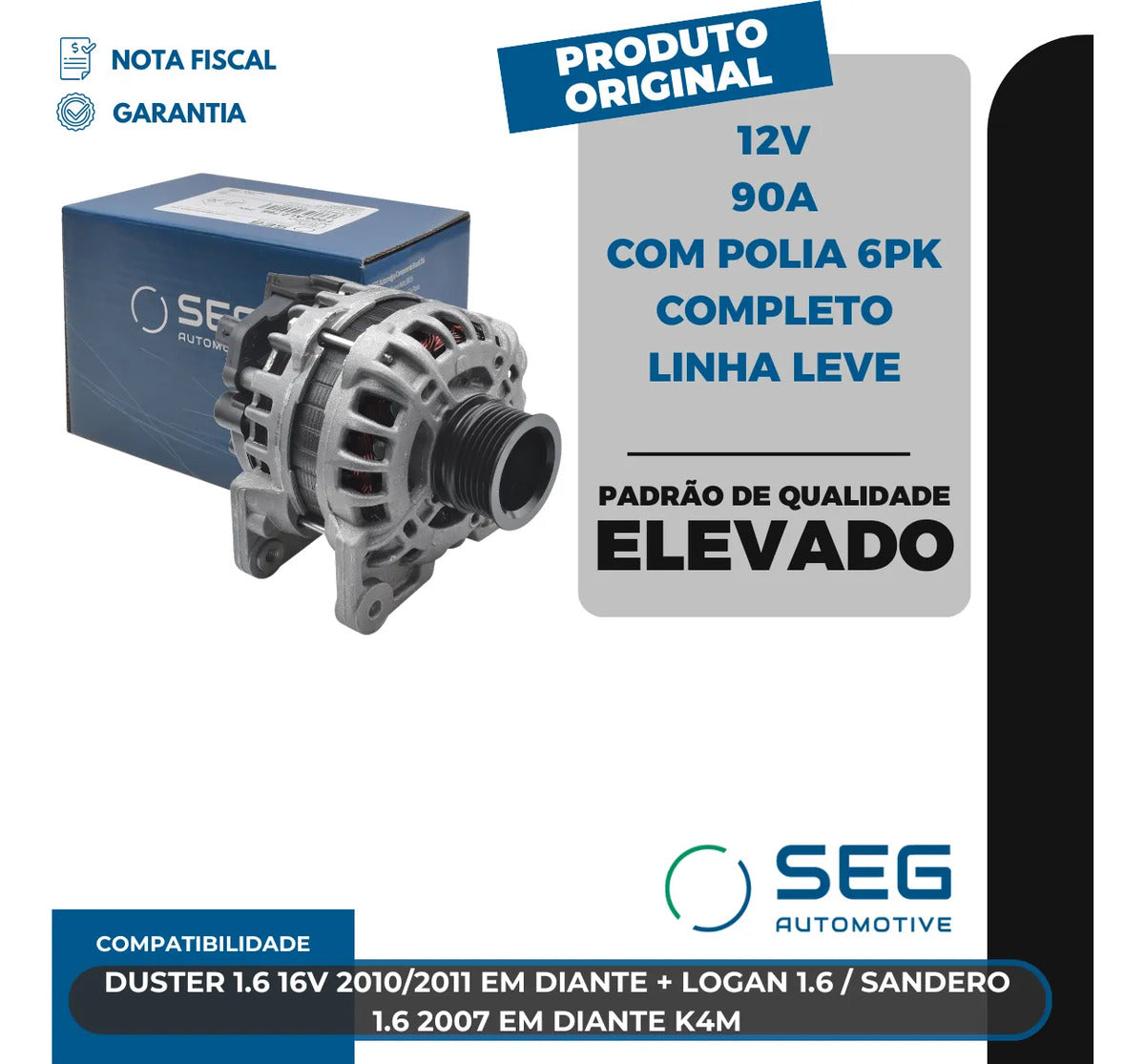 Alternador Sandero Duster Logan 1.6 2007 A 2020