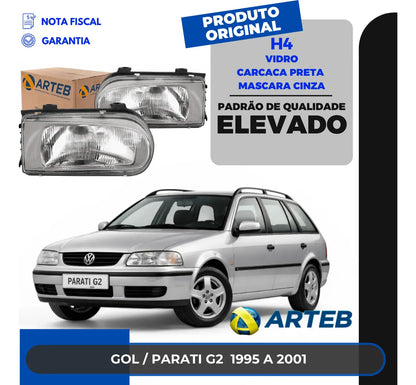 Farol Vw Parati Saveiro Gol G2 1995/2003 Máscara Cinza Arteb