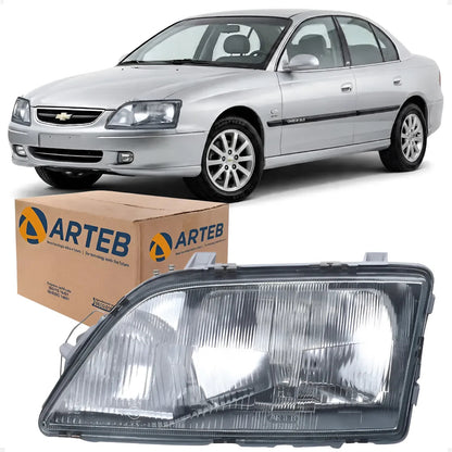 Farol Vidro H4 C/ Auxiliar H1 Gm Omega 1992 A 97 1998 Arteb
