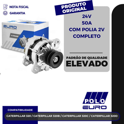 Alternador Caterpillar 320 320b 320c 320d4 24v50a Polia 2v