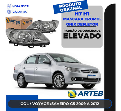 Farol Mascar Cromo Onix Defletor Voyage G5 2009 A 2012 Arteb