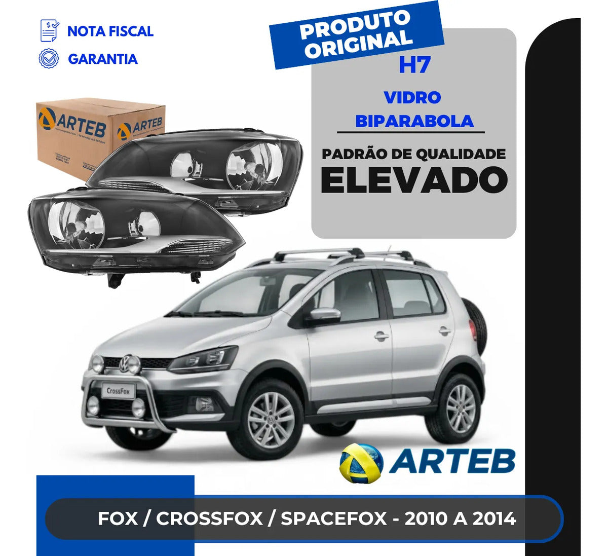 Farol Foco Duplo C/ Pisca Crossfox 10 11 12 2013 2014 Arteb