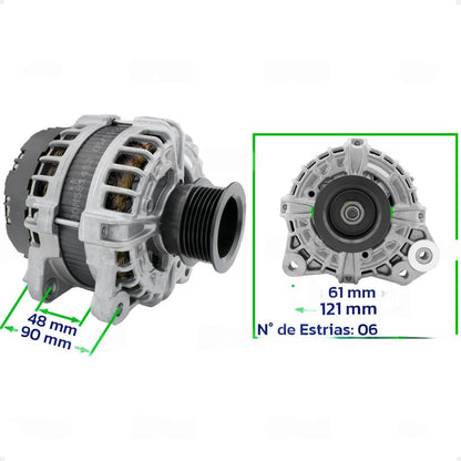 Alternador Volvo Xc40 Xc60 Xc90 2.0 215a 2013 Com Polia 6pk