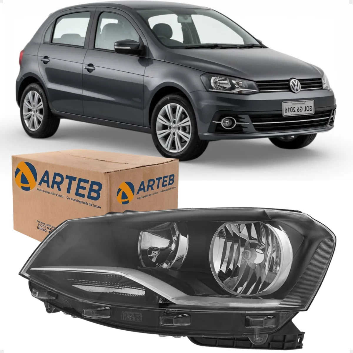 Farol Máscara Negra Foco Duplo Gol G6 2013 A 15 2016 Arteb