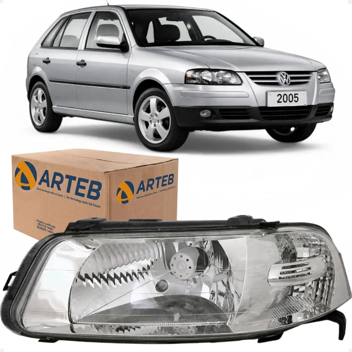Farol Vw Parati Saveiro Gol G3 2000 A 2005 Foco Simple Arteb