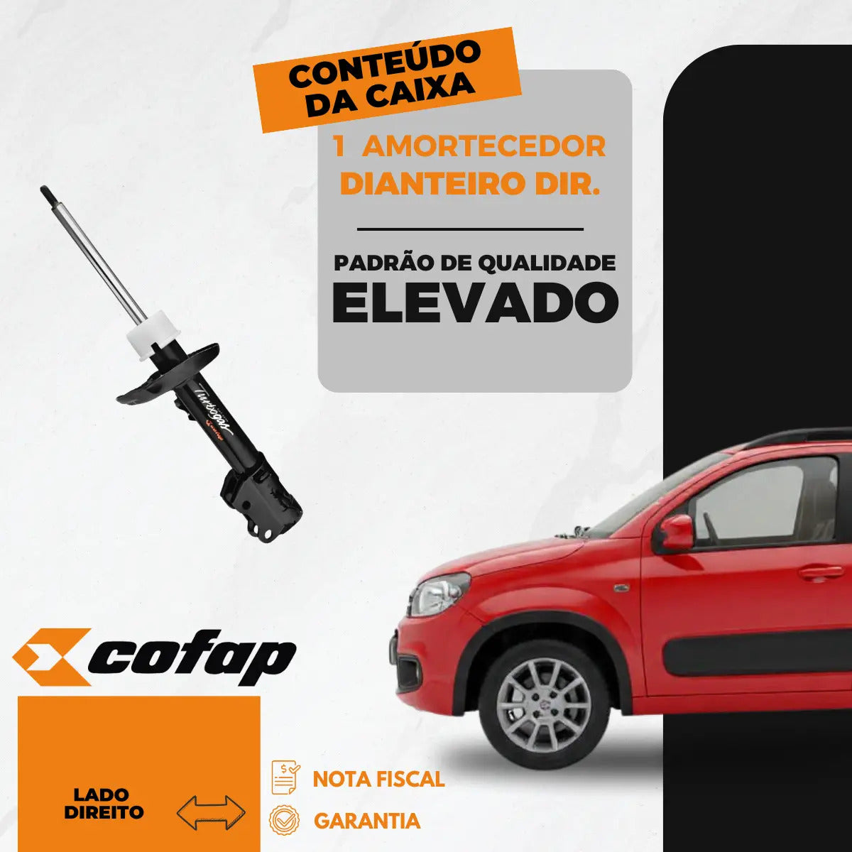 Amortecedor Dianteiro Direito C/ Barra Uno 2017/... Cofap