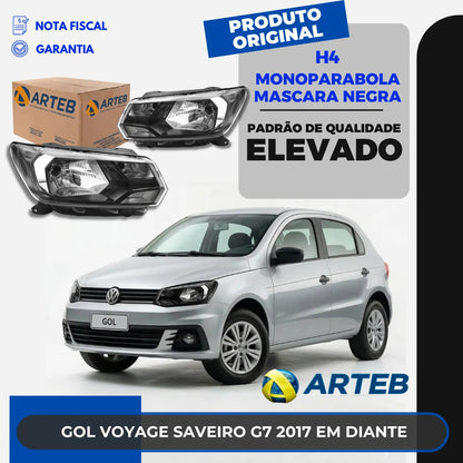 Farol Másc Negra Voyage Gol G7 2018 19 20 2021 Origina Arteb