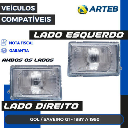 Farol Gol G1 Saveiro Parati Voyage 87 88 89 90 Curto Arteb