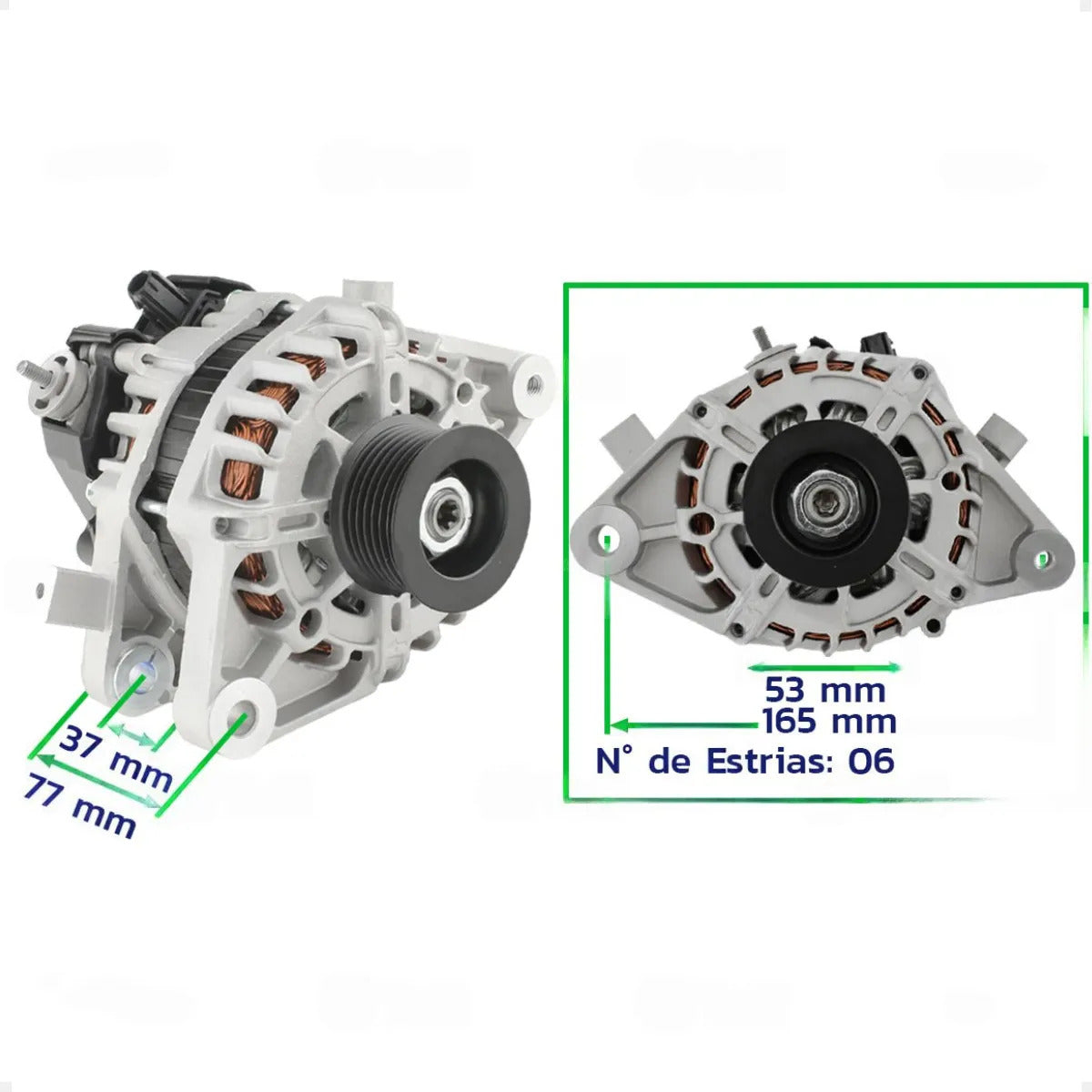 Alternador Etios 1.3 1.5 80a 12v Com Polia 6pk  Completo
