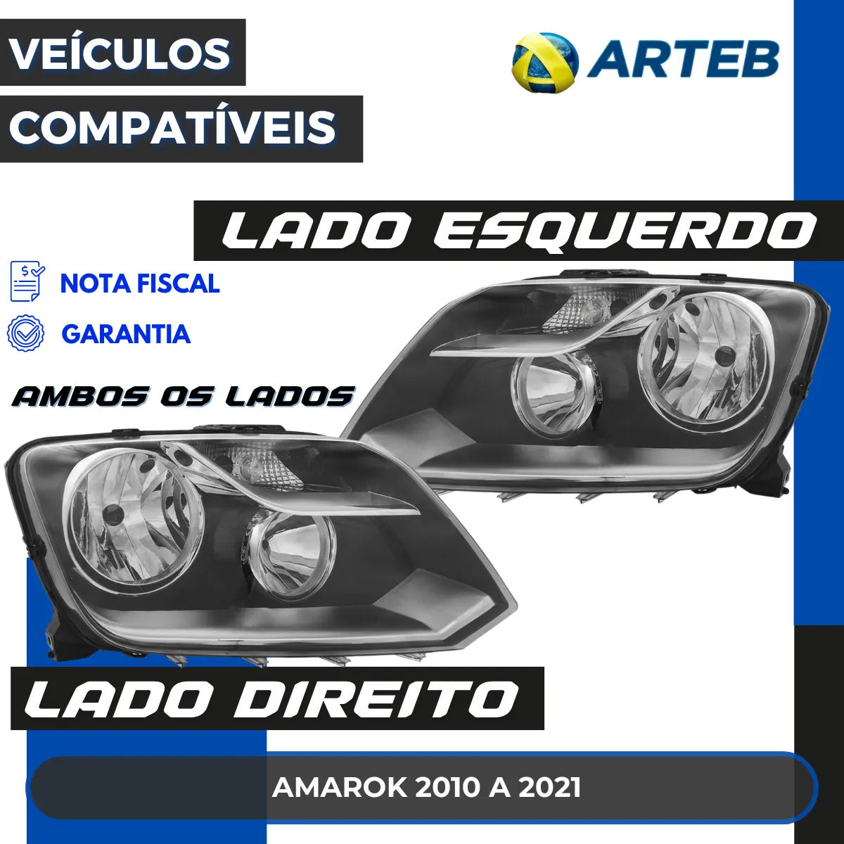 Farol Amarok 2010 11 12 13 14 15 2016 Regulagem Manual Arteb