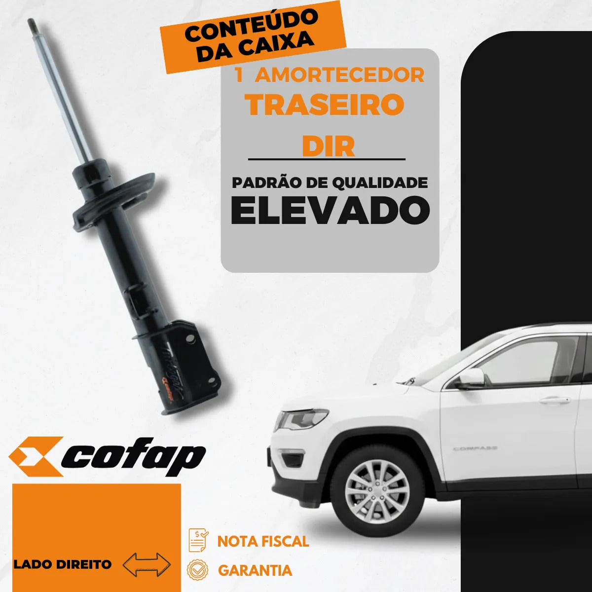 Amortecedor Traseiro Direito Compass 4x2 2017 Diante - Cofap