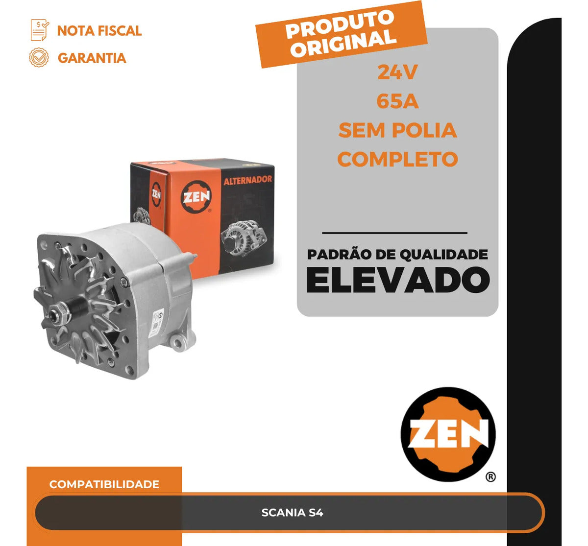 Alternador Scania S4 24v 65asem Polia Completo