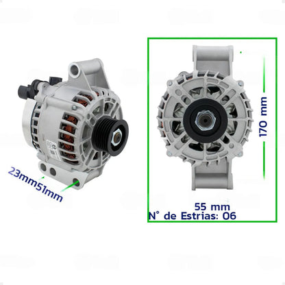 Alternador Ecosport 1.6 / Focus 1.6 2004 A 2009 12v105a