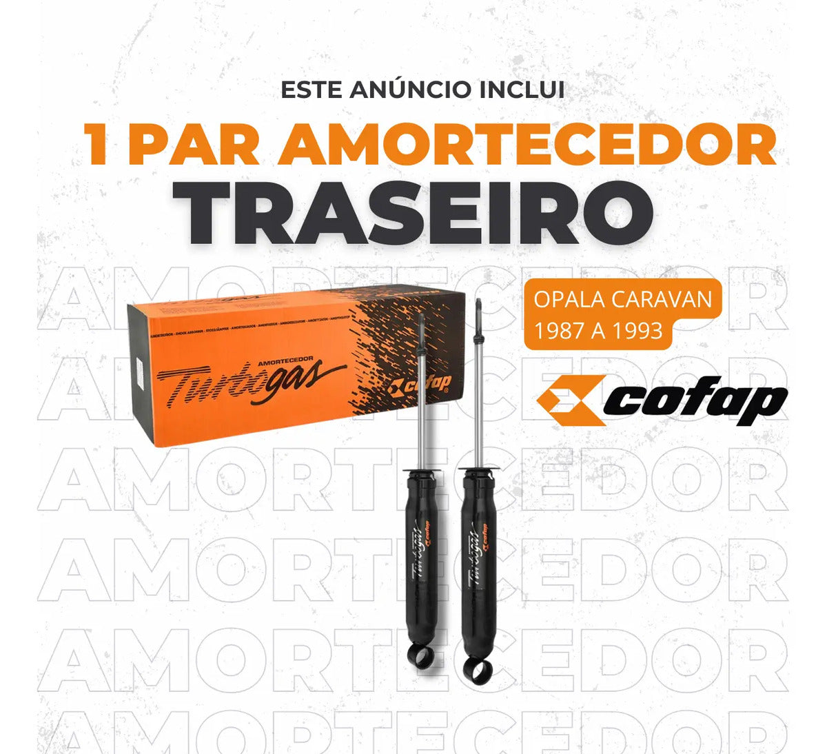 Par Amortecedor Traseiro Cofap Opala 1987 88 89 91 1992 1993
